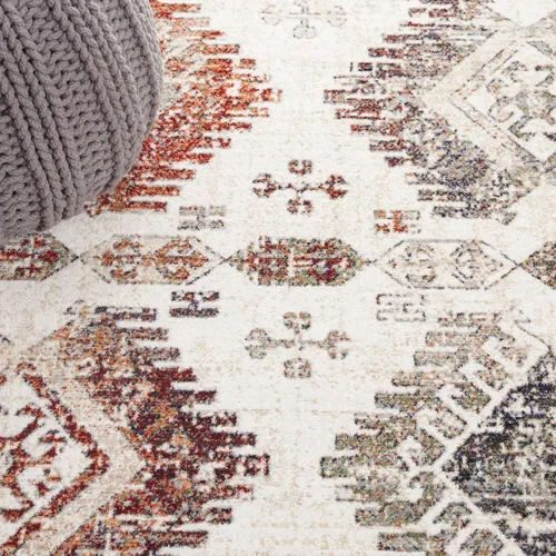 Vista 8 de SAFAVIEH Persian Collection - Alfombra de área de 5.3 x 7.7 pies, color crema y gris, diseño bohemio rústico envejecido, no desprende pelusa