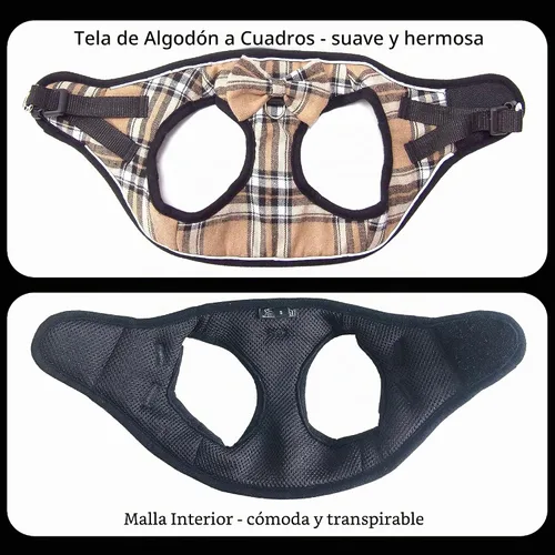 Vista 3 de Arnés de malla suave para perro, arnés de chaleco ajustable sin tirones reflectante cómodo para mascotas, para perros (Jengibre Claro, XX-Pequeño)