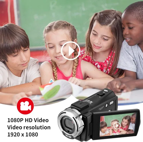 Vista 5 de Videocámaras ORDRO HDV-V12 - Videocámara HD 1080P, grabadora de vídeo, cámara de visión nocturna por infrarrojos con tarjeta de memoria de 16G y 2