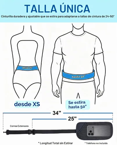 Vista 7 de Money Belt for Travel, Passport Holder, RFID Blocking, Sweat-Proof, Gray Ash Gray