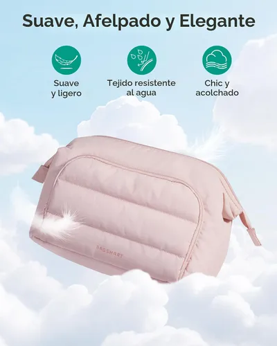 Vista 4 de BAGSMART Bolsa de Maquillaje, Esponjosa, Negro, Bolsa de maquillaje