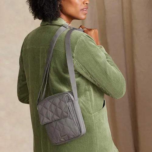 Vista 4 de Bolso cruzado pequeño de sarga de rendimiento para mujer