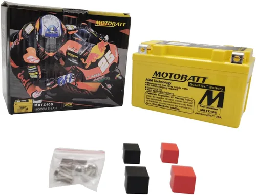 Vista 5 de Motobatt Batería MBTZ10S compatible con motocicleta YTX7ABS, YTZ10S 12V 8.6Ah 140CCA