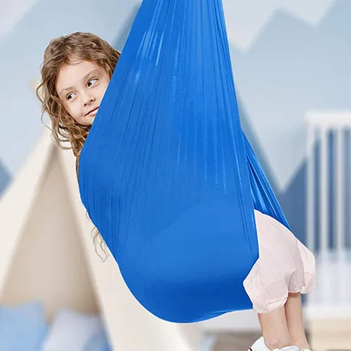 Vista 5 de Columpio sensorial para adultos, columpio de terapia para niños, hamaca elástica para niños, columpio sensorial para interiores y exteriores, silla