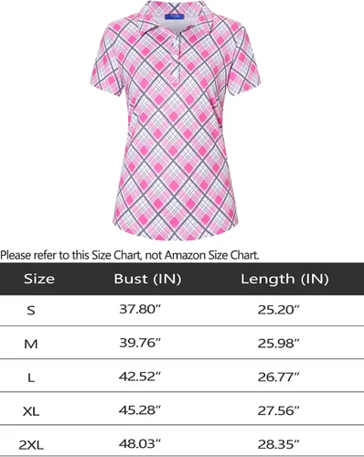 Vista 6 de Moydan Camisetas polo de golf para mujer, ligeras, manga corta, 4 botones