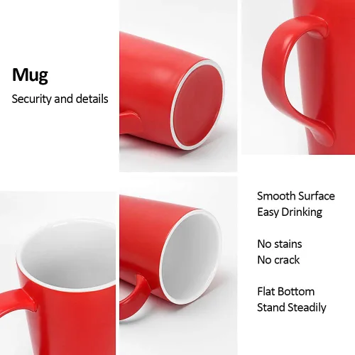 Vista 3 de harebe Tazas de café grandes de 20 onzas, taza de cerámica suave para pareja para oficina y hogar, hombres, papá, gran capacidad con tazas de asa