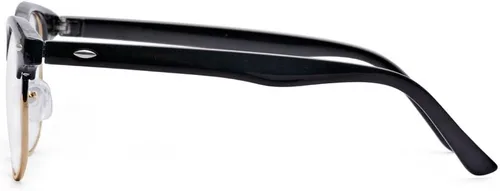 Vista 3 de gafas con lentes transparentes de cuerno lustrado medio marco clásicos, retro, vintage Oro