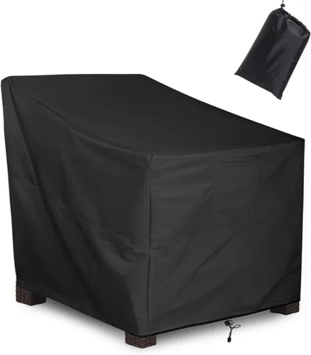 Vista 10 de ALSTER Fundas para Sillas de Patio Impermeables, Fundas para Sillas de Exterior (32" L x 37" A x 36" Al), Fundas de Muebles Negras Duraderas e