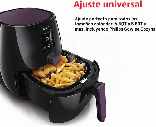 Vista 2 de GQZ Juego de 2 accesorios para freidora de aire XL, estante de doble capa con pincho, soporte de metal apilable