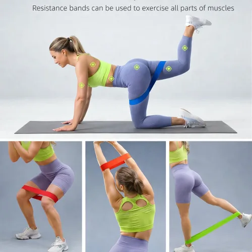 Vista 6 de New Horrizon Bandas de resistencia para entrenamiento, juego de 5 con bolsa de transporte, bandas de ejercicio de resistencia para entrenamiento