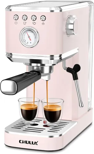 Vista 15 de CHULUX Máquina de Espresso Delgada con Espumador de Leche, Bomba Italiana Profesional de 20 Bares, Máquina de Café Espresso para el Hogar