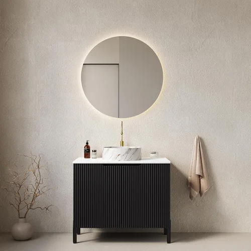 Vista 17 de Henf 28 Inch Bathroom Vanity with Ceramic Integrated Sink, Blue Bathroom Storage Cabinet with 2 Soft Close Doors,1 Tilt-Out Drawer,Reinforced Corner