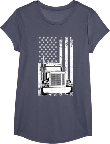 Vista 14 de Camión conductor bandera americana camionero vintage hombres mujeres regalo camiseta