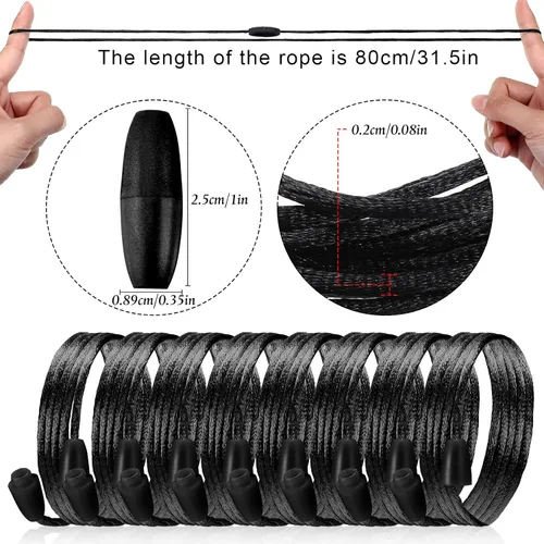 Vista 2 de Libima 48 juegos de cordones de repuesto para collar con cierre separable, color negro