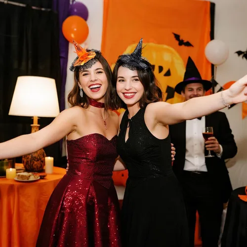 Vista 4 de ZeeDix Diademas de sombrero de bruja de Halloween para mujer, accesorios de 3 piezas (3 colores)