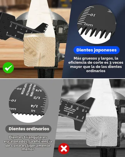 Vista 6 de GORWARE Cuchillas oscilantes para herramientas, dientes japoneses de liberación rápida, kits de cuchillas multiherramienta para Milwauke, Chicago