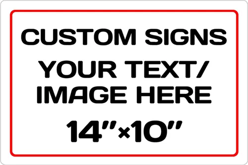 Vista 34 de Letreros metálicos personalizados de aluminio resistentes a la intemperie, texto e imagen personalizados, varios tamaños, peligro, jardín, puerta