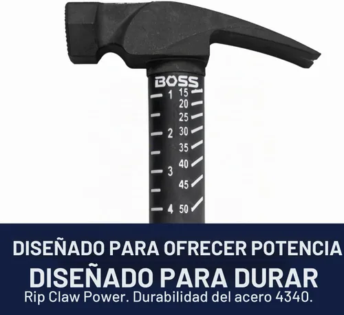 Vista 3 de Boss Hammer Martillo de acero 4340 de 18 onzas, mango polivinílico