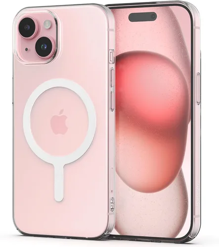 Vista 8 de Sinjimoru Funda transparente para iPhone 14 Plus, ultradelgada, para MagSafe, no amarillea, fuerte, magnética, delgada, transparente, transparente
