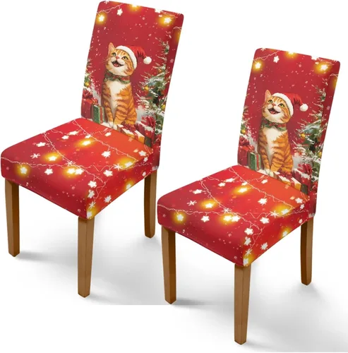 Vista 54 de Rnyleeg Fundas de silla de Navidad para sala de estar, diseño de muñeco de nieve azul, estampado de pájaros, fundas para sillas de comedor, 1