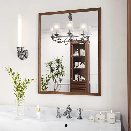 Vista 71 de WEER - Espejo de baño con luces LED, 50x70cm, espejo de tocador montado en la pared, 3 colores regulables, almohadilla antiempañante retroiluminada