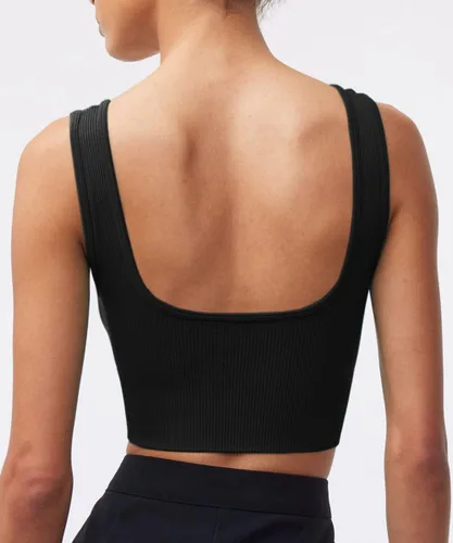 Vista 5 de CHYRII Paquete de 3 camisetas de verano para mujer, cuello cuadrado, acanaladas, básicas, sin mangas