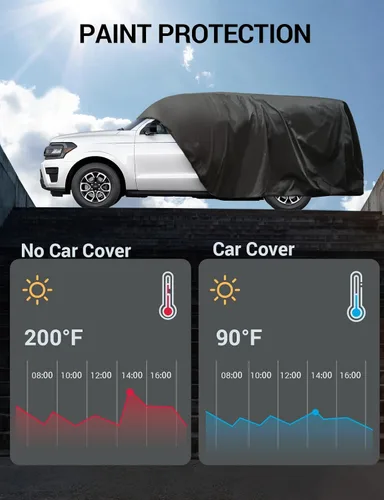 Vista 9 de Proadsy - Cubierta para automóvil, resistente al viento, sol, lluvia, rayos UV, polvo y nieve, para todo tipo de clima, impermeable, funda