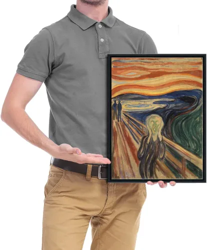 Vista 7 de Wieco Art Arte enmarcado El grito de Edward Munch pinturas famosas reproducción abstracta lienzo impresiones obras de arte para decoración de pared