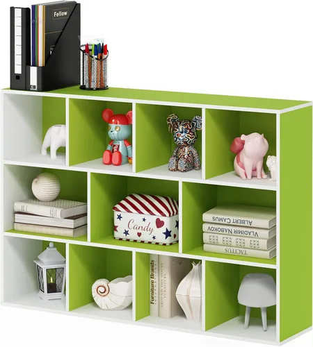 Vista 16 de Furinno PASIR - Estantería de libros de 2 niveles, estantería moderna de 9 x 12 x 21, estanterías abiertas para sala de estar, dormitorio, oficina
