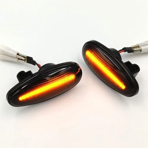 Vista 6 de Lámparas de marcador de repetidor lateral para guardabarros delanteros, ajuste OEM, luces LED ámbar de marcador lateral, compatible con modelos