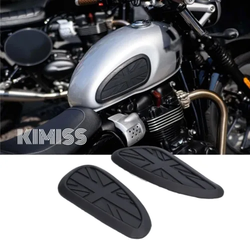 Vista 3 de KIMISS Almohadilla de Rodilla para Tanque de Motocicleta, Protector de Almohadilla Adhesiva para Tanque de Combustible de Goma Repuesto para T100