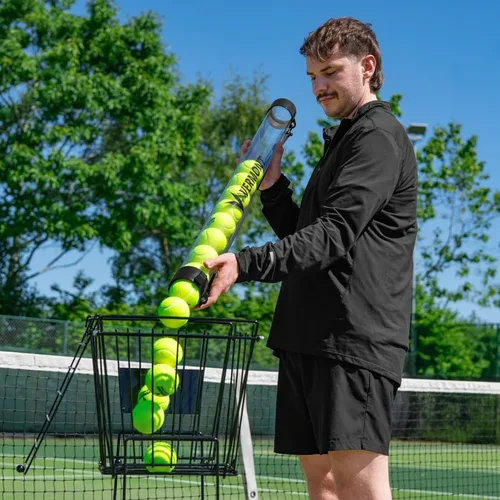 Vista 3 de Vermont Tubo de recogida de pelota de tenis Capacidad de 15 pelotas - Base de goma duradera con diseño de PVC ligero - Correas de liberación