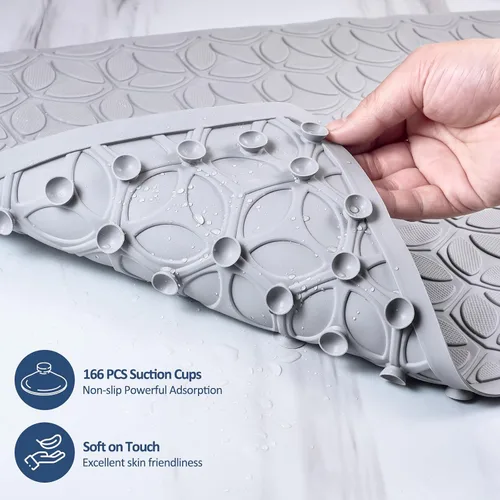 Vista 2 de Alfombra antideslizante para bañera Alfombra de baño de goma real para bañera y ducha Alfombra de baño para seguridad diaria Alfombra de baño