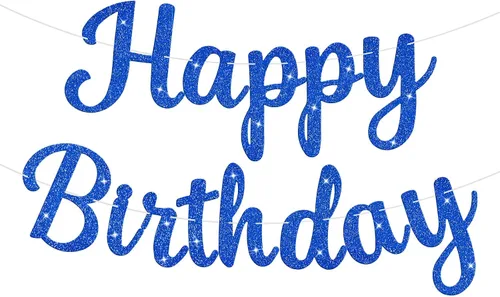 Vista 15 de Letrero de Pancarta de Feliz Cumpleaños Negro con Purpurina, Guirnalda de Cumpleaños Pancartas de Pared y Puerta Bandera para Mujeres Hombres Niños