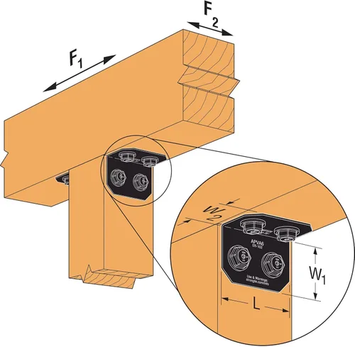 Vista 3 de Simpson Strong-Tie Acentos para exteriores APVA6 - con sujetadores necesarios