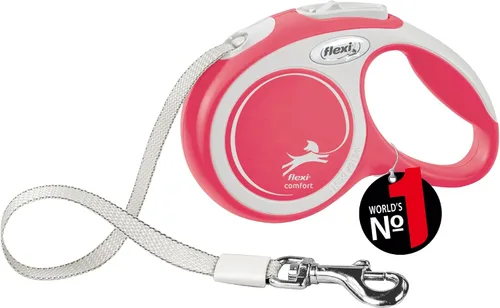 Vista 4 de Flexi Nueva cinta de confort gris y rojo grande 16.4 ft retráctil perro correa para perros de hasta 132.3 lbs/132 libras