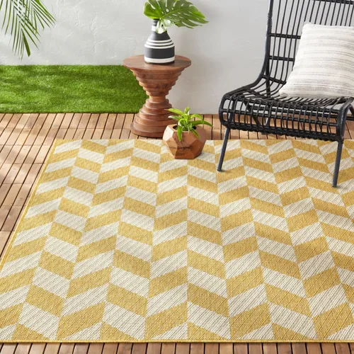 Vista 17 de Nicole Miller New York Patio Country Calla - Alfombra contemporánea de espiga para pasillo de interiores y exteriores, azul/gris, 1 pie y 9 pulgadas