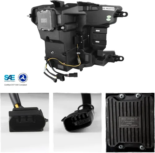 Vista 3 de AKKON - Compatible con Ford F150 2018 2019 2020 [LED completo] Modelo halógeno negro con tira de señal LED secuencial Switchback Proyector Faros