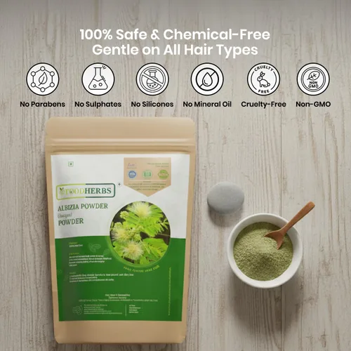 Vista 8 de Foodherbs Alternativa de champú en polvo Arappu Herbal Lavado ayurvédico para el cabello con hoja de albizia amara 200 gm/0.44 libras