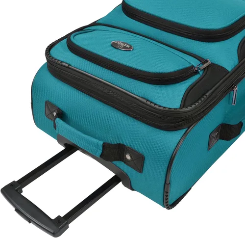 Vista 6 de U.S. Traveler Rio - Maleta ligera de mano de 20 pulgadas, diseño expandible de lado suave, duradera, para negocios y viajes, verde azulado, Rio