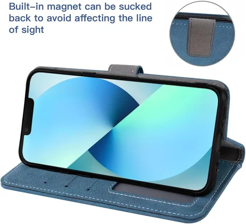 Vista 4 de Asuwish Funda compatible con iPhone 13 Mini de 5.4 pulgadas y protector de pantalla de vidrio templado, funda para teléfono celular con tapa