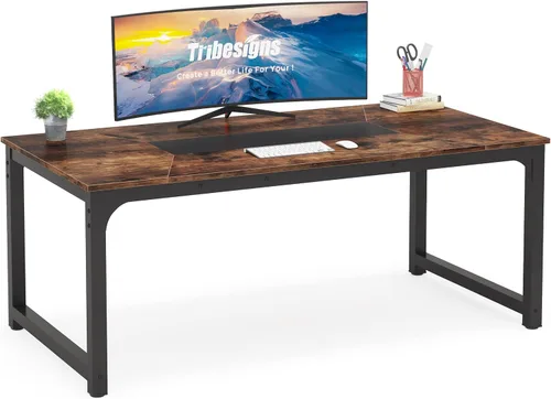 Vista 13 de Mesa para computadora Tribesigns moderna estilo sencillo para PC, portátil, estudio, moderna estación de trabajo para el oficina en casa