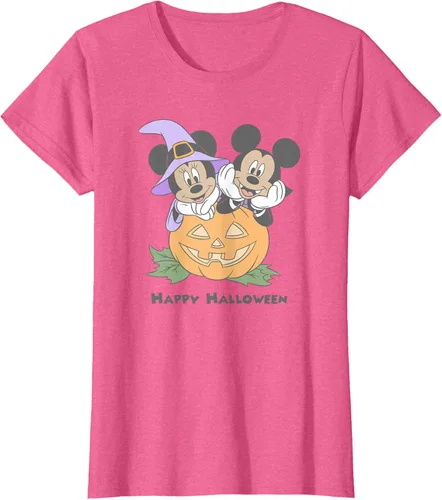 Vista 49 de Disney Mickey and Friends Halloween Pumpkin Mickey & Minnie Camiseta Blanco