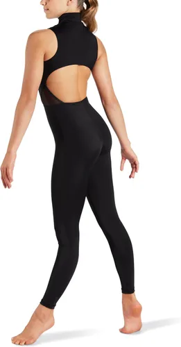 Vista 2 de Balera Unitardo sin mangas con cremallera frontal para mujer para bailar cuello simulado de una pieza