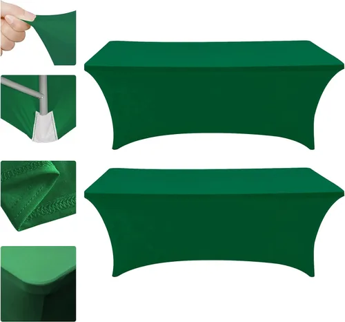 Vista 19 de Eurmax USA - Manteles rectangulares ajustables de elastano de 4 pies, mantel elástico para bodas, eventos o para decorar la mesa del patio