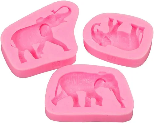 Vista 6 de Nifocc Molde de silicona para elefante, fondant, chocolate, dulces, herramienta de decoración de cupcakes, para decoración de tartas, arcilla