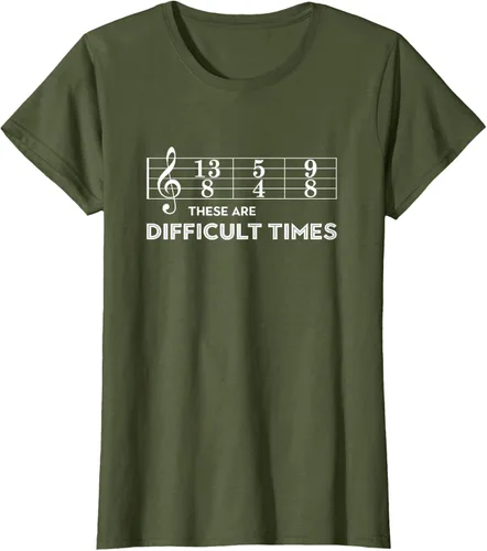 Vista 96 de Musician - Camiseta con texto en inglés "These are Difficult Times", talla S