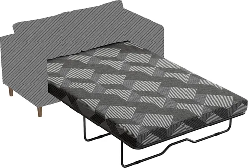Vista 2 de Colchón para sofá cama de 4 pulgadas, repuesto de espuma viscoelástica de gel con funda de patrón geométrico transpirable lavable, soporte