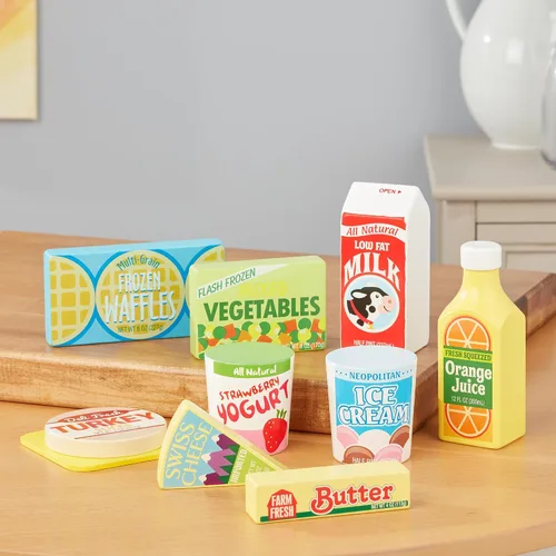 Vista 9 de Melissa & Doug, conjunto de alimentos de nevera, Anaranjado