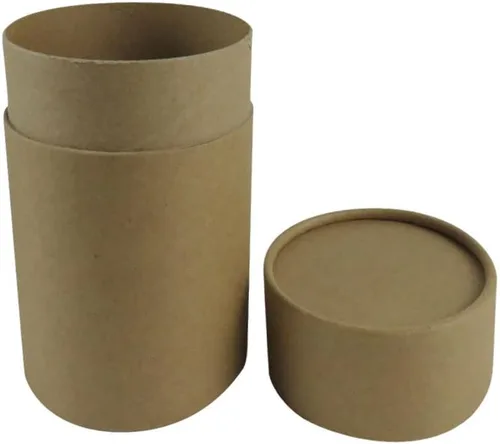 Vista 6 de WENPACK Paquete de 12 tubos de cartón con tapa, recipiente redondo de cartón (2.44 pulgadas de profundidad x 2.36 pulgadas de alto, Kraft)
